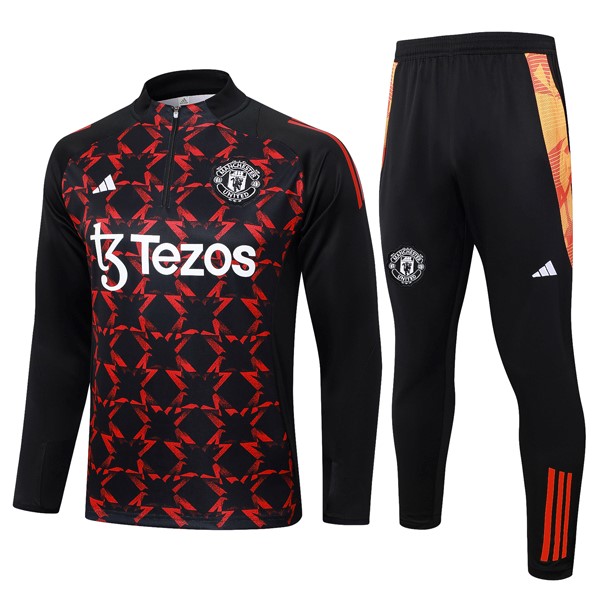 Sudadera De Training Manchester United 2024-25 Rojo Negro 3